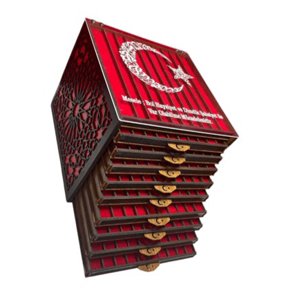 koleksiyonkutu 10 çekmeceli 100 tesbih kapasiteli tesbih dolabı 10 çekmeceli 100 tesbih kapasiteli tesbih dolabı