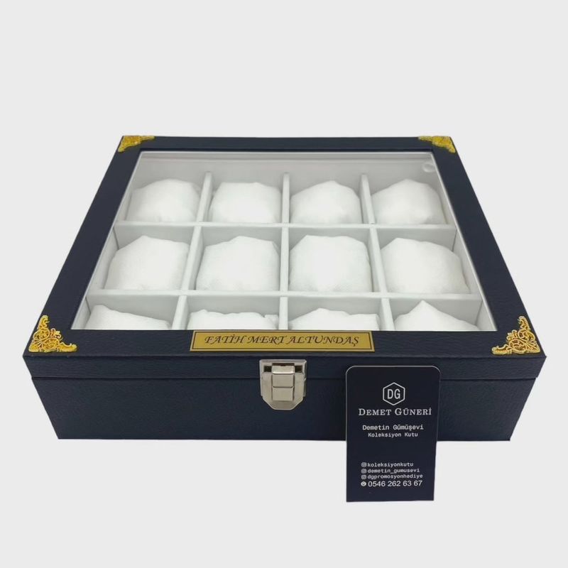 Luxury Genuine Leather Wooden Prayer Bead Box for 12 and Watch Box