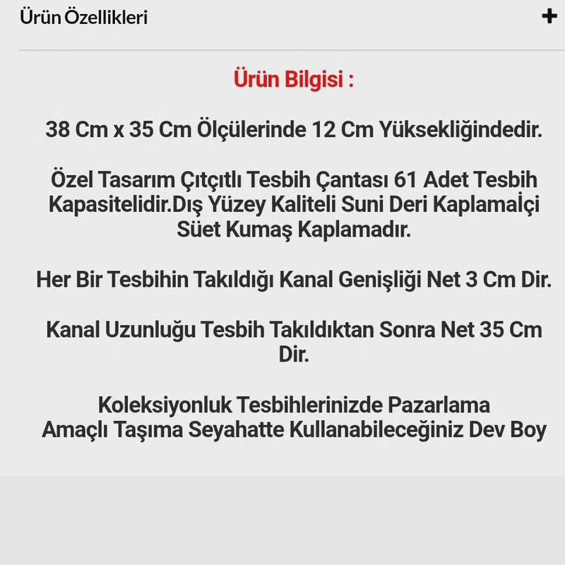 Lüks Model 61 Bölmeli Tesbih Çantası | Koleksiyon Tutkunlarına