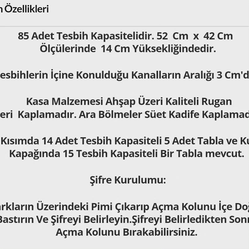 koleksiyonkutu 85 li lüks şifreli tesbih çantası(isimli) 85 li lüks şifreli tesbih çantası(isimli)