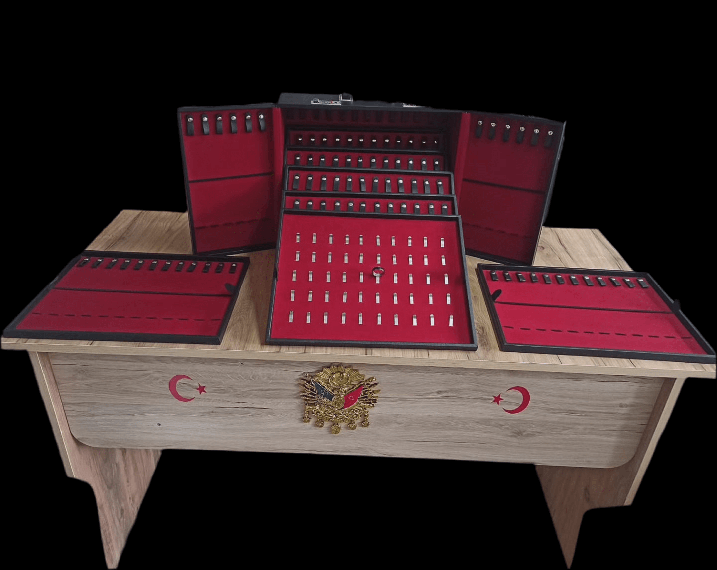 koleksiyonkutu 97tesbih&50yüzük kapasiteli Bond çanta ( çift Osmanlı armalı) 97tesbih&50yüzük kapasiteli Bond çanta ( çift Osmanlı armalı)