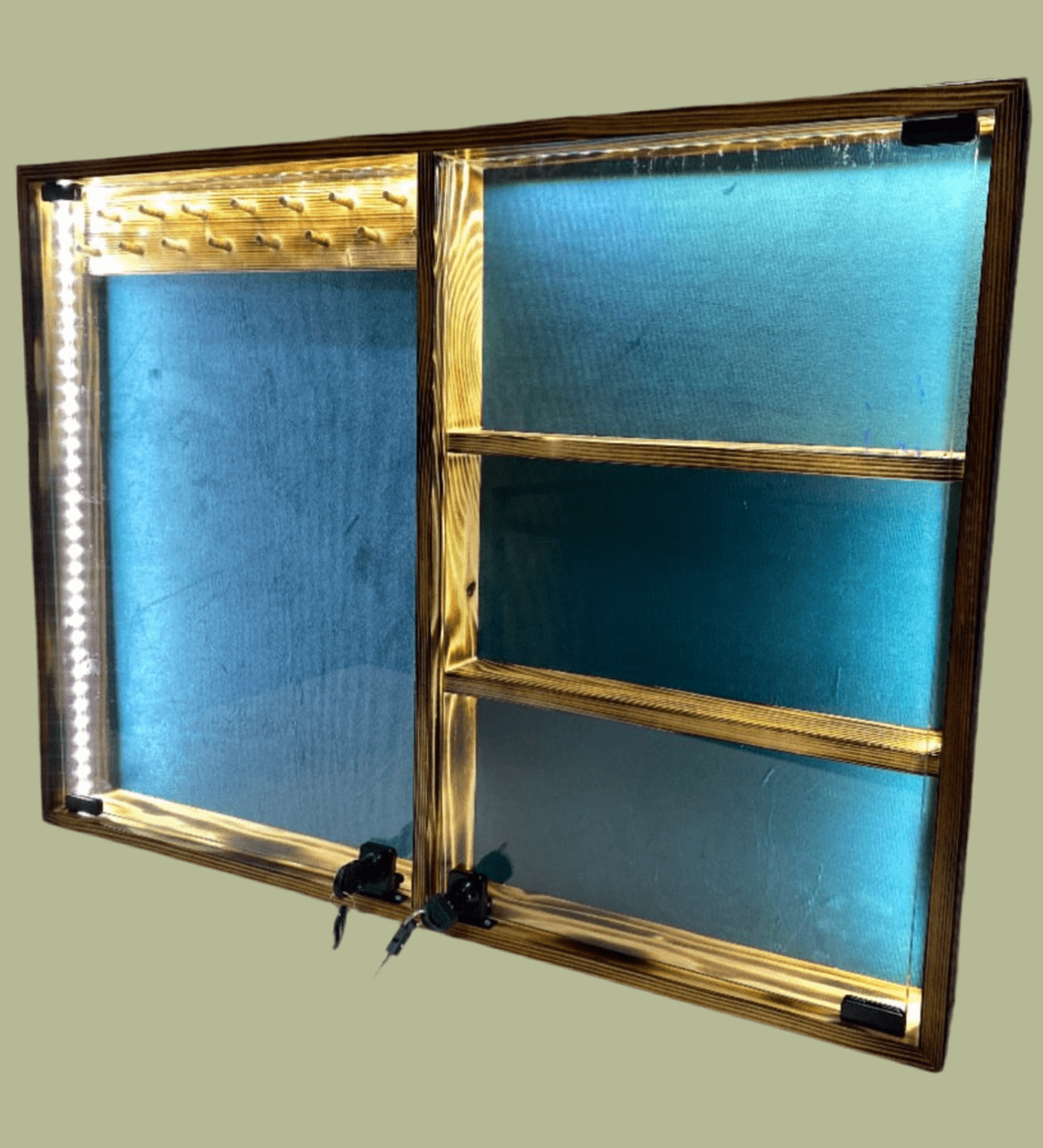 koleksiyonkutu 80x60 cm Tespih & Zippo Saat Silah Karışık Takı Vitrini Dolabı 80x60 cm Tespih & Zippo Saat Silah Karışık Takı Vitrini Dolabı