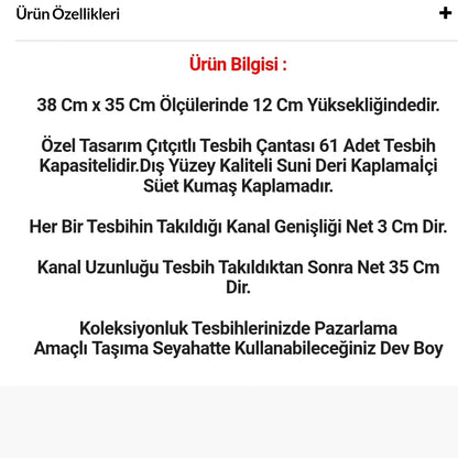 61 li tesbih çantası lux model arma ve isimli lüks özel