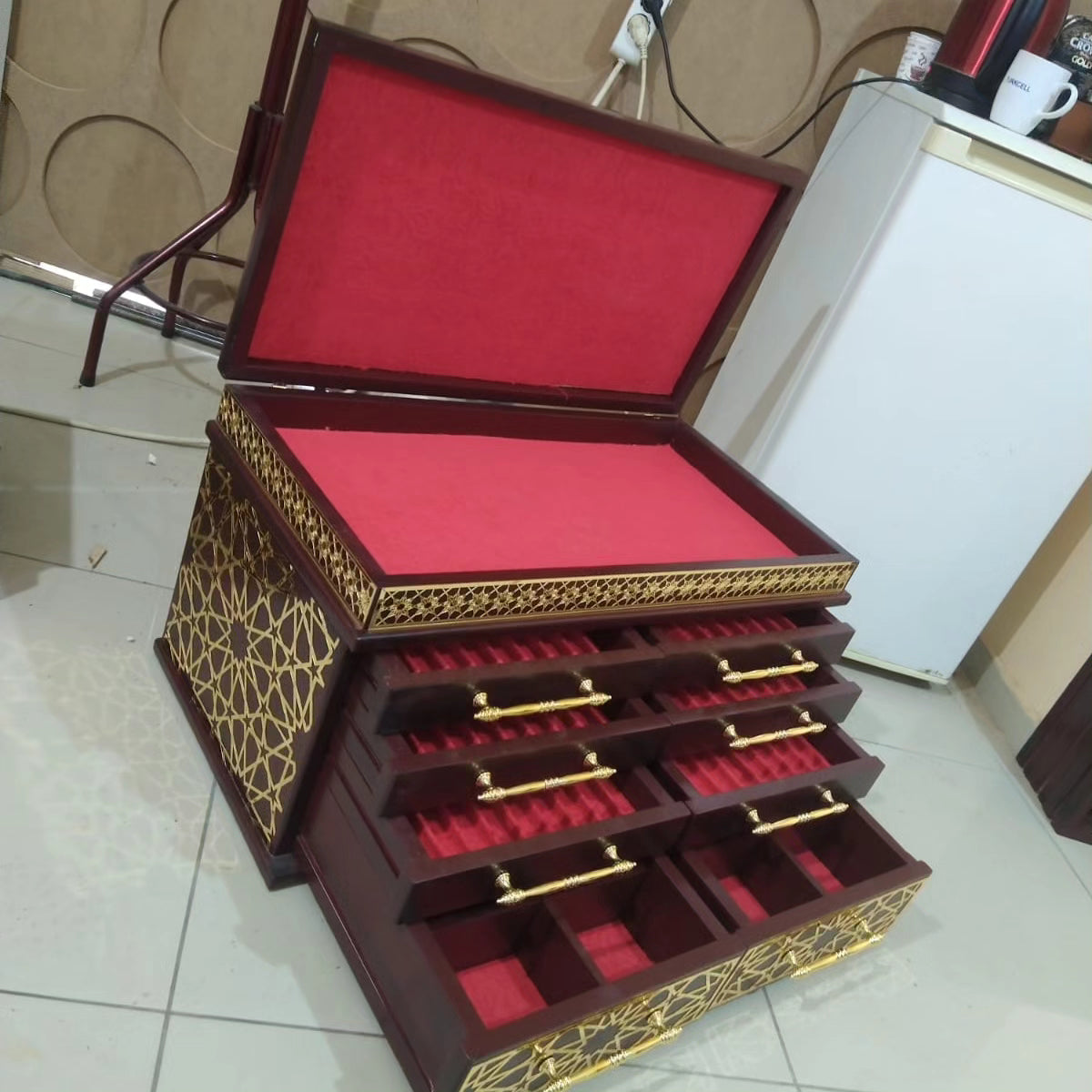 Special luxury rosary & clock & mixed jewelry cabinet