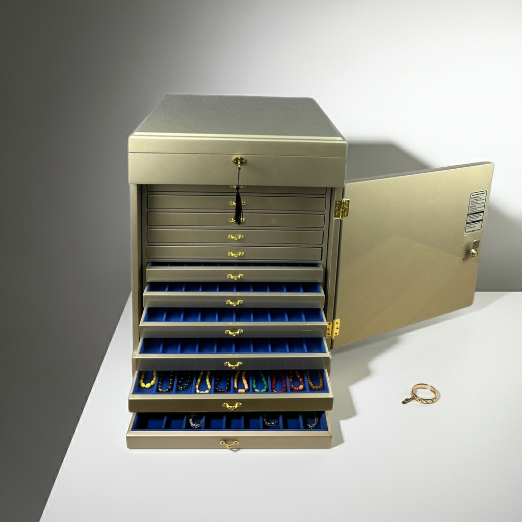 100 Capacity Coded Beaded Prayer Rope and Jewelry Cabinet | Wooden VIP Series