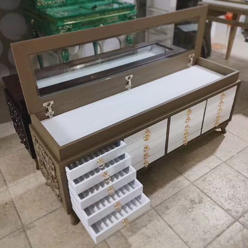20 Çekmeceli VIP Tesbih ve Takı Dolabı | Cam Kapaklı Koleksiyon