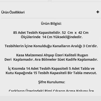Kişiye Özel 85'lik Ultra Lüks Şifreli Tesbih Çantası