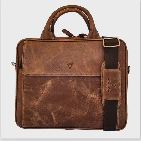 Genuine Leather Prayer Bead Bag | Document and Laptop Compartments