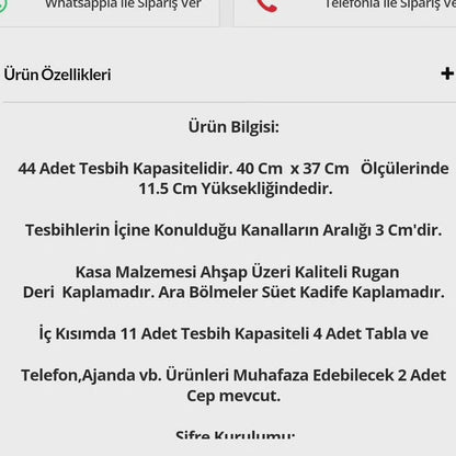 Şifreli 44 Bölmeli Tesbih Çantası | Ultra Lüks Koleksiyon Modeli